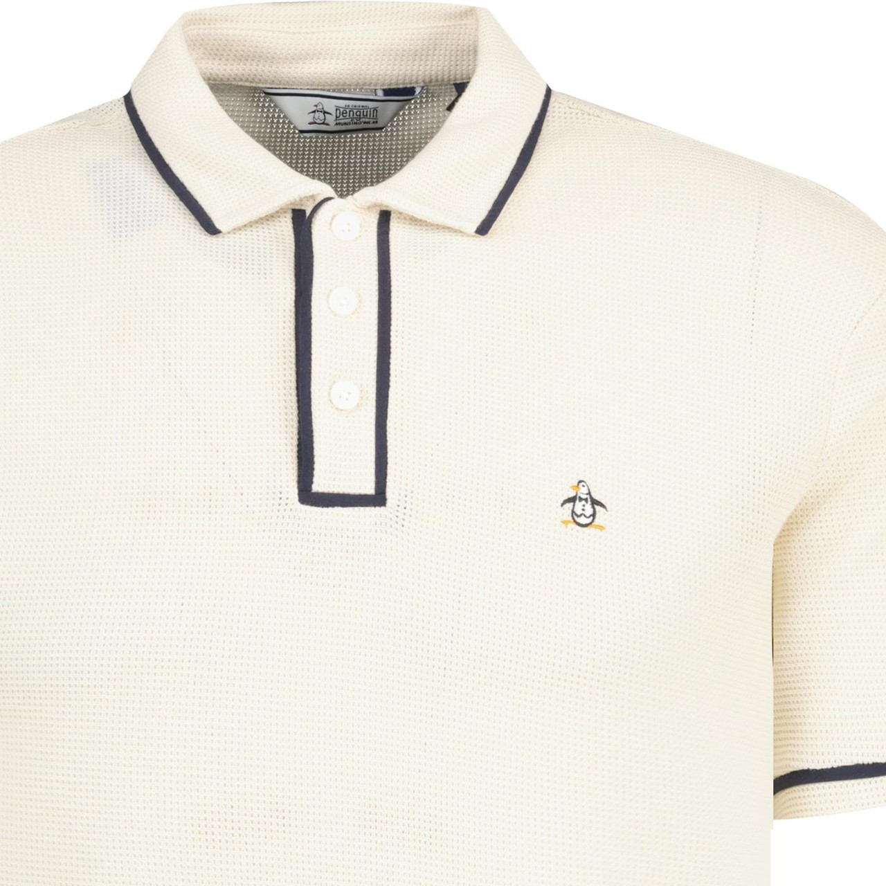 Original Penguin Archive Earl Mesh Polo Shirt in Birch