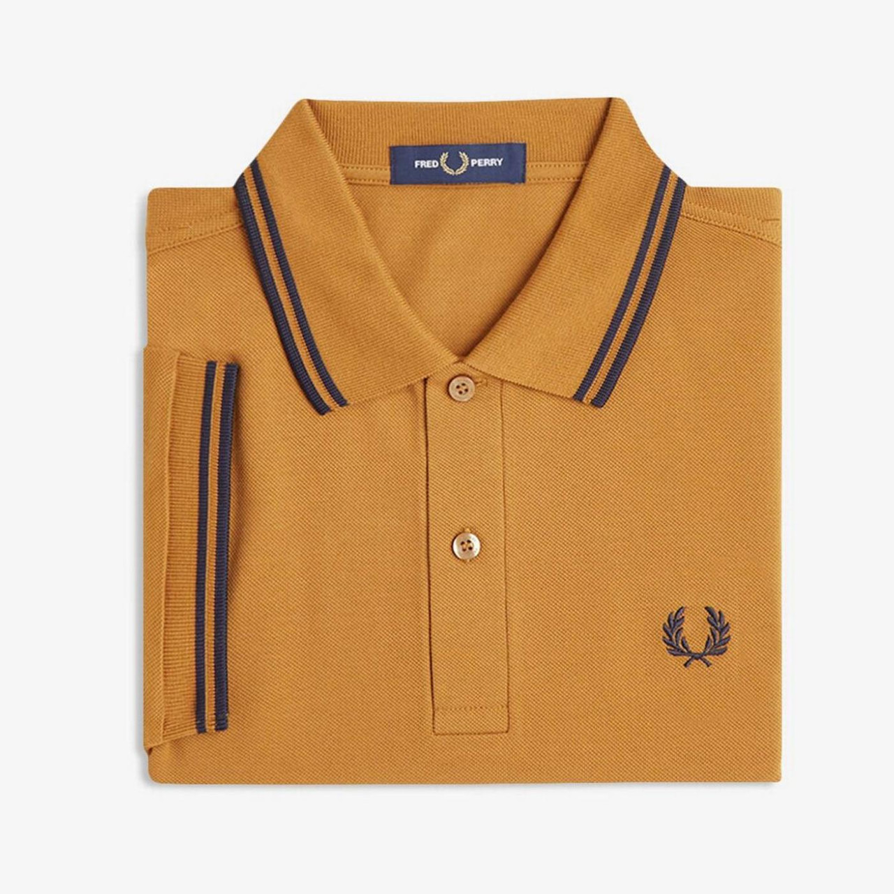 Fred Perry M3600 Mod Twin Tipped Polo Shirt in Dark Caramel