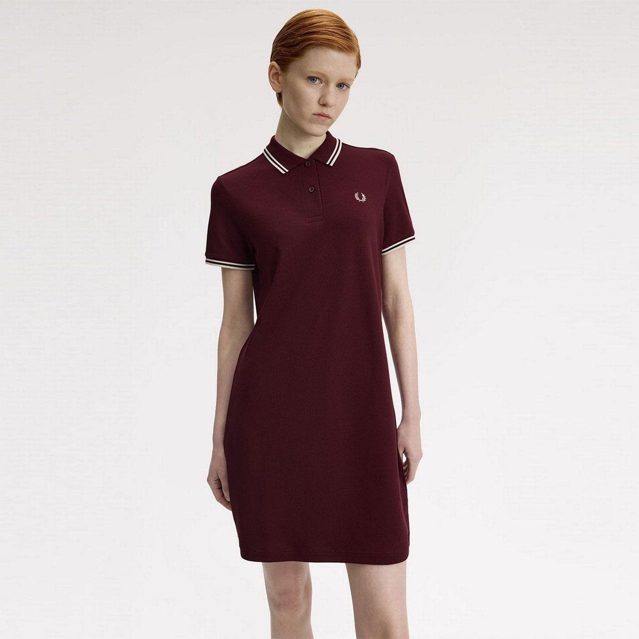 D3600 Fred Perry Mod Twin Tipped Dress in Oxblood with White Tipping