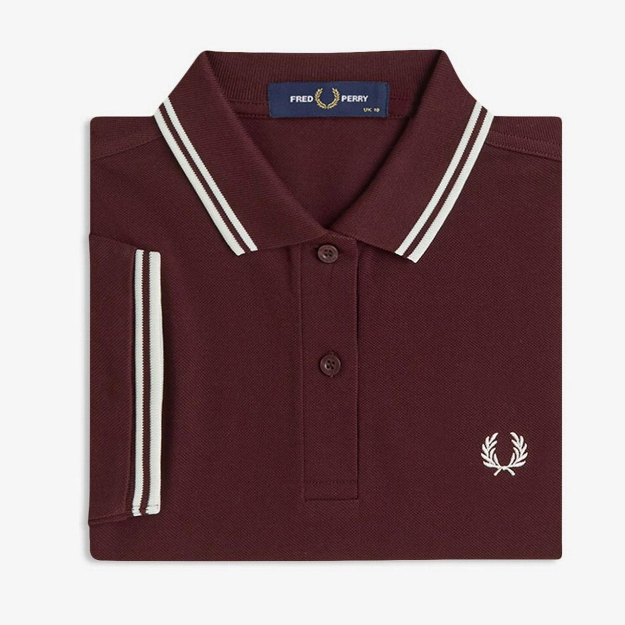 Fred Perry G3600 Retro Twin Tipped Polo Shirt in Oxblood/White