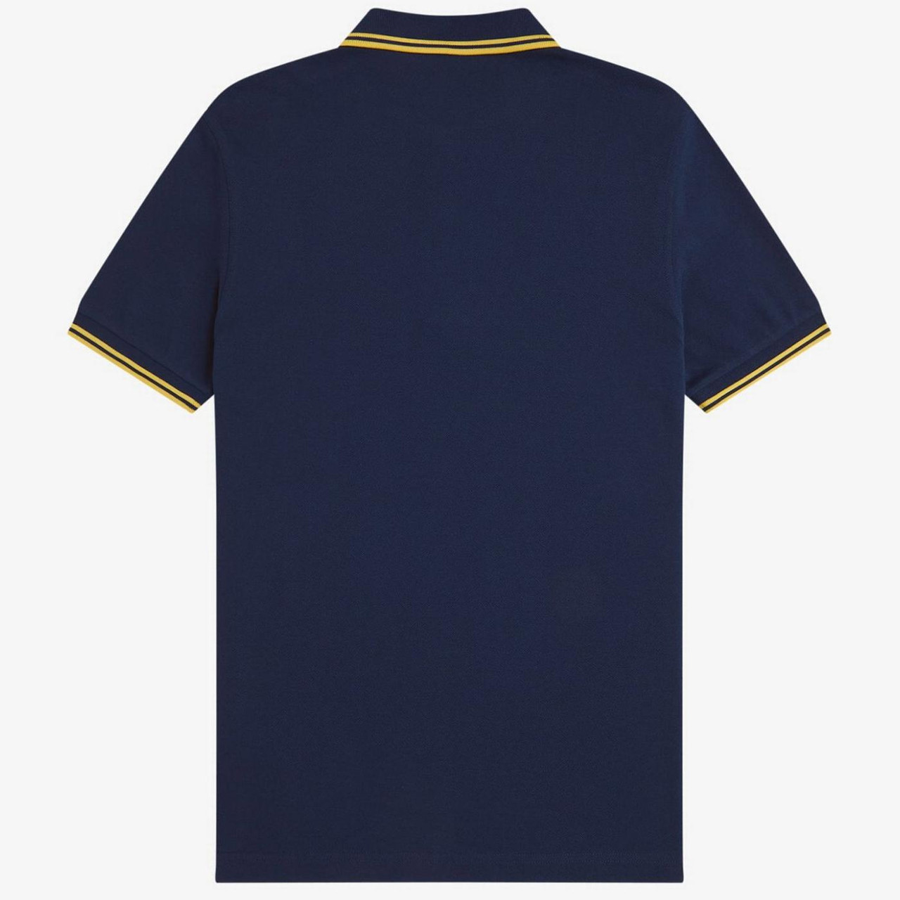 M3600 Fred Perry Mod Twin Tipped Polo in Tennis Blue/Lemon Barley