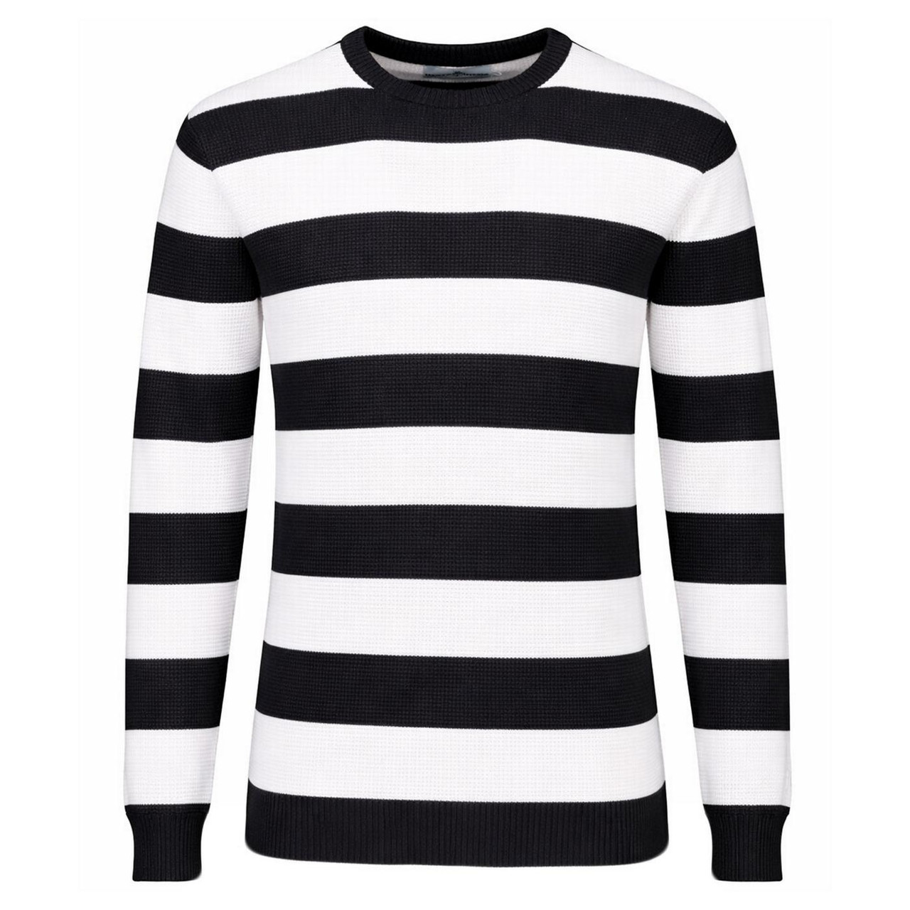 Jones Madcap England Waffle Knit 60s Mod Block Stripe Jumper