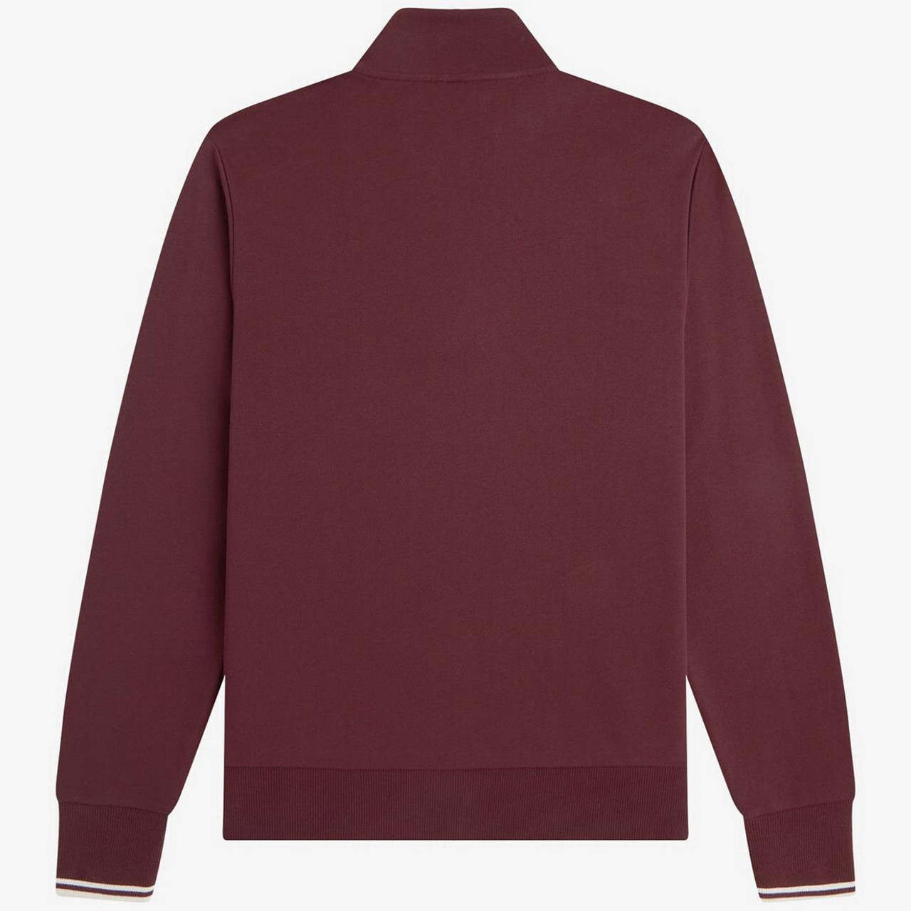 Fred Perry 80s Half Zip Tipped Sweatshirt in Oxblood