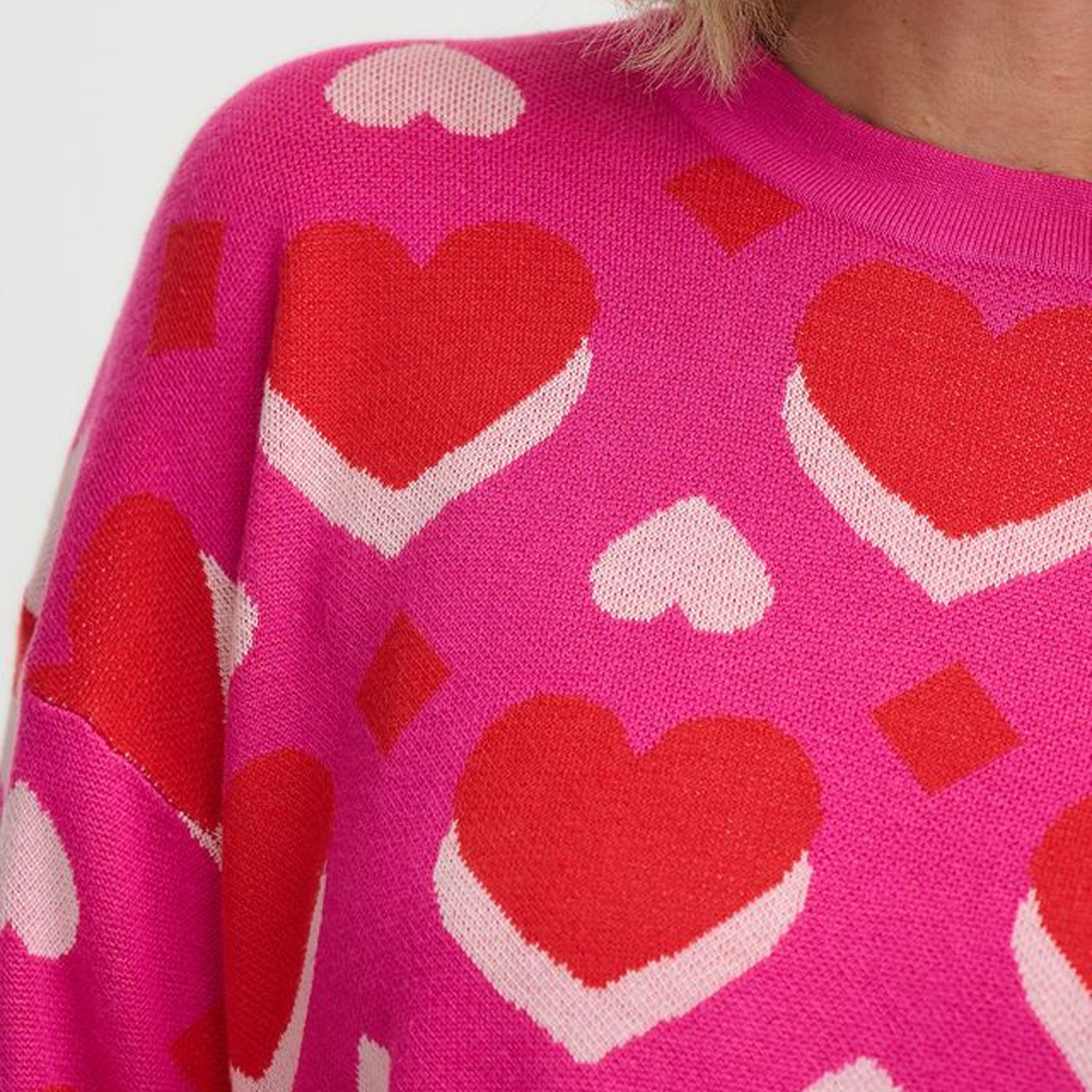 ちばゆかさん愛用♡ THE TOE NOTTING-HILL HEARTニット Sugarhill Brighton Andi Love Hearts Knit Jumper in Pink