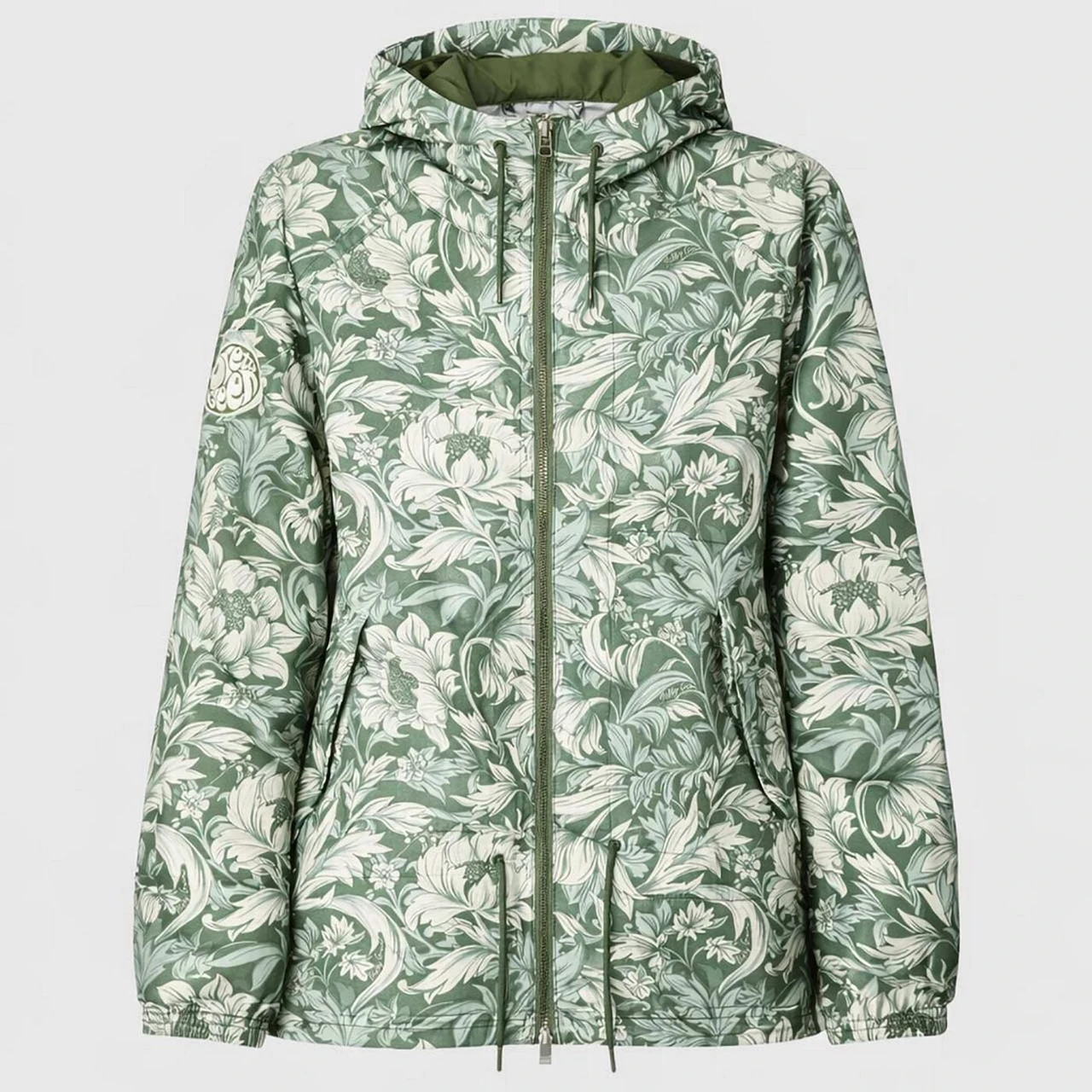 Pretty Green Bostall Floral Hooded Jacket in Green