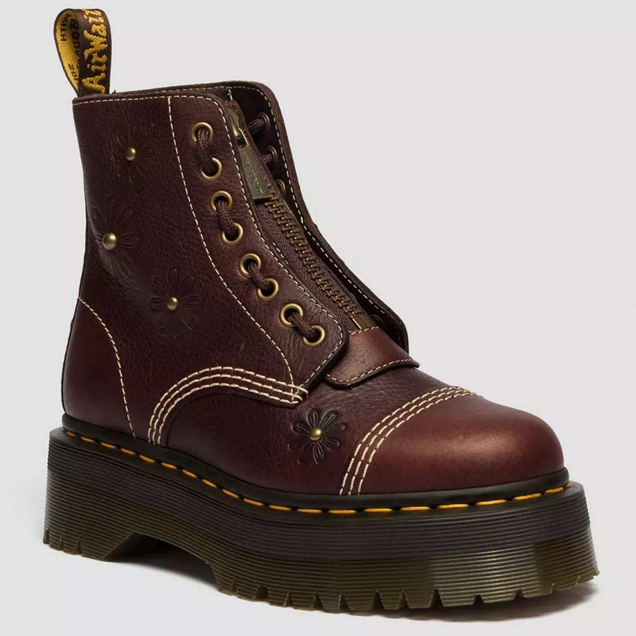 Dr Martens Sinclair Flower Women's Leather Platform Boots in Dark