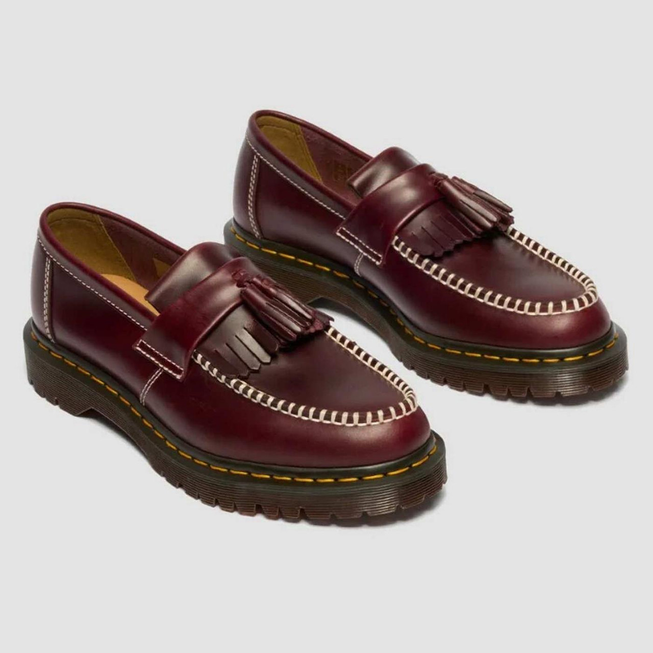 Dr Martens Adrian Tassel Men's Mod Loafers in Cherry Red