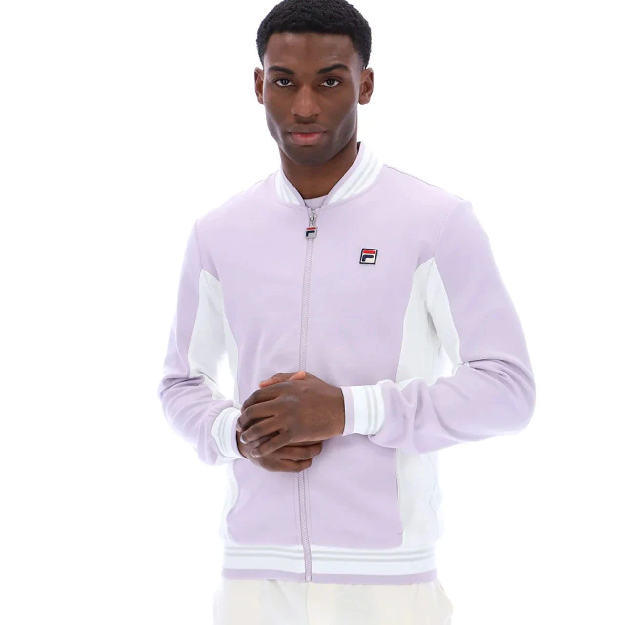 Fila Vintage Settanta Men's Bomber Track Jacket in Misty Lilac