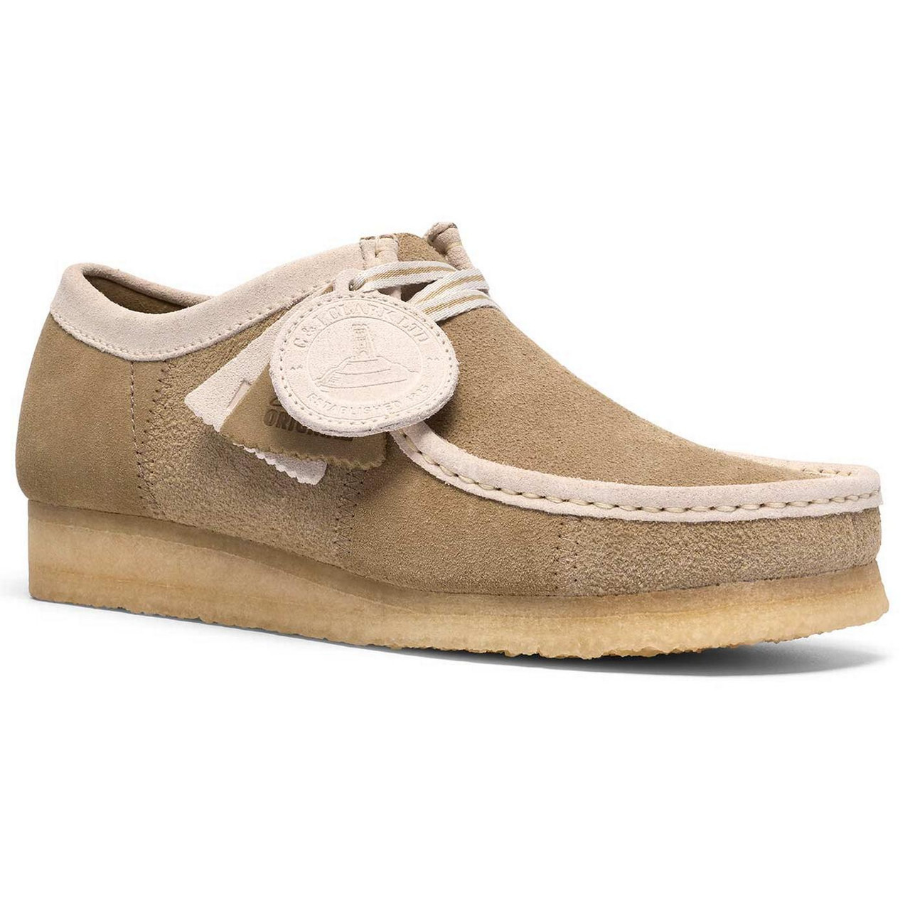 Clarks Originals Wallabee Stripe Suede Shoes Maple