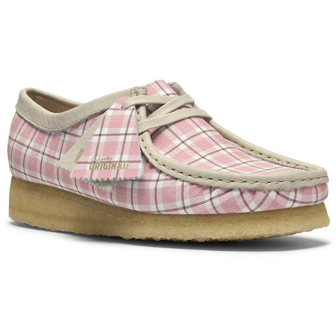 Clarks Originals Wallabee Women's Check Shoes Pink