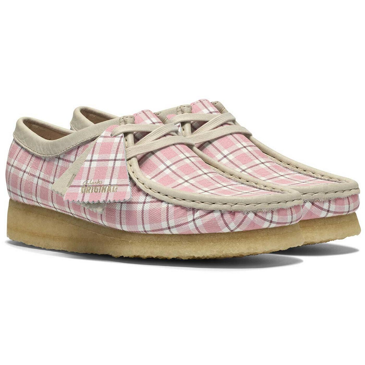 Clarks Originals Wallabee Women's Check Shoes Pink