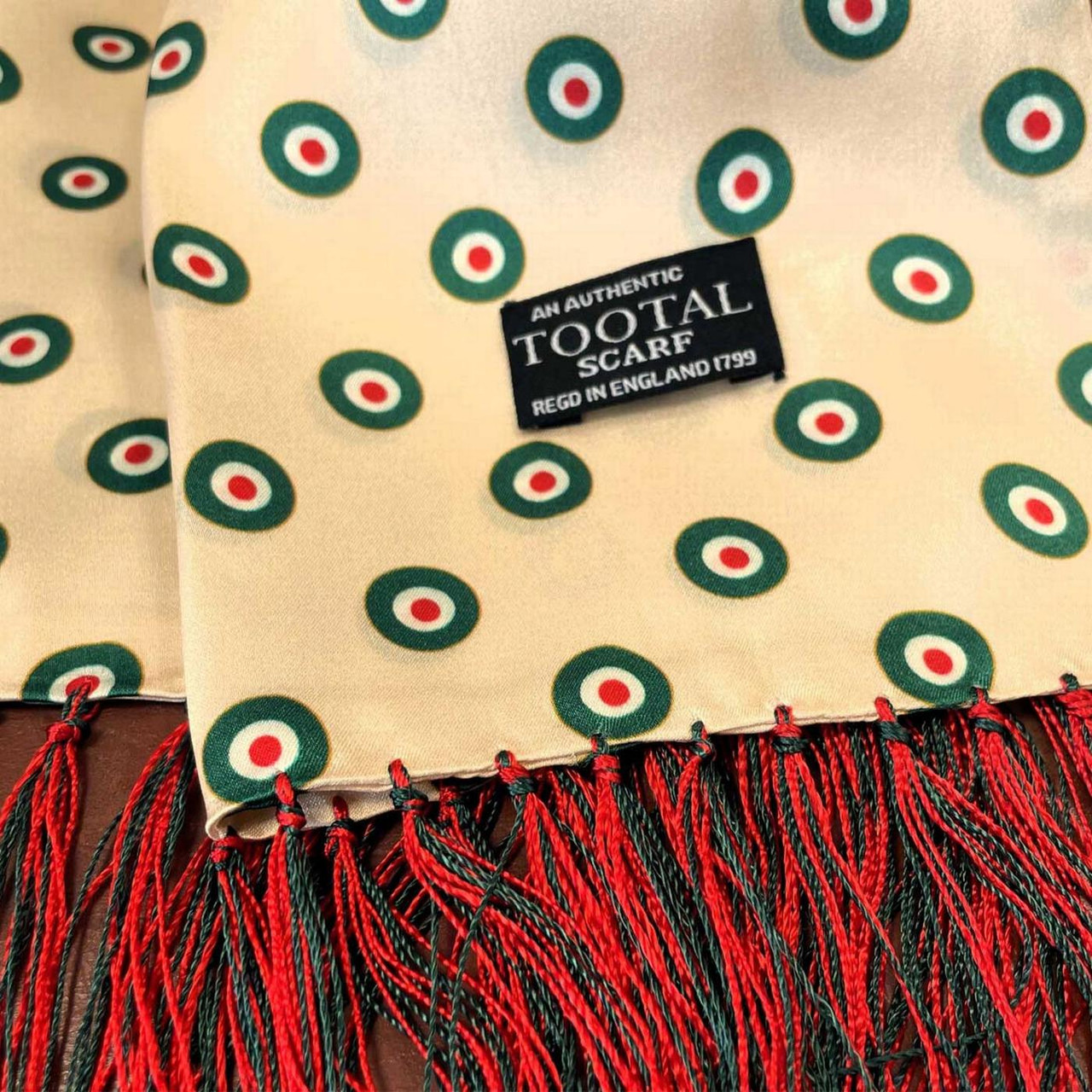 VINTAGE 3ATOPCK SCARF tootal-mod-target-fringed-silk  main image 3