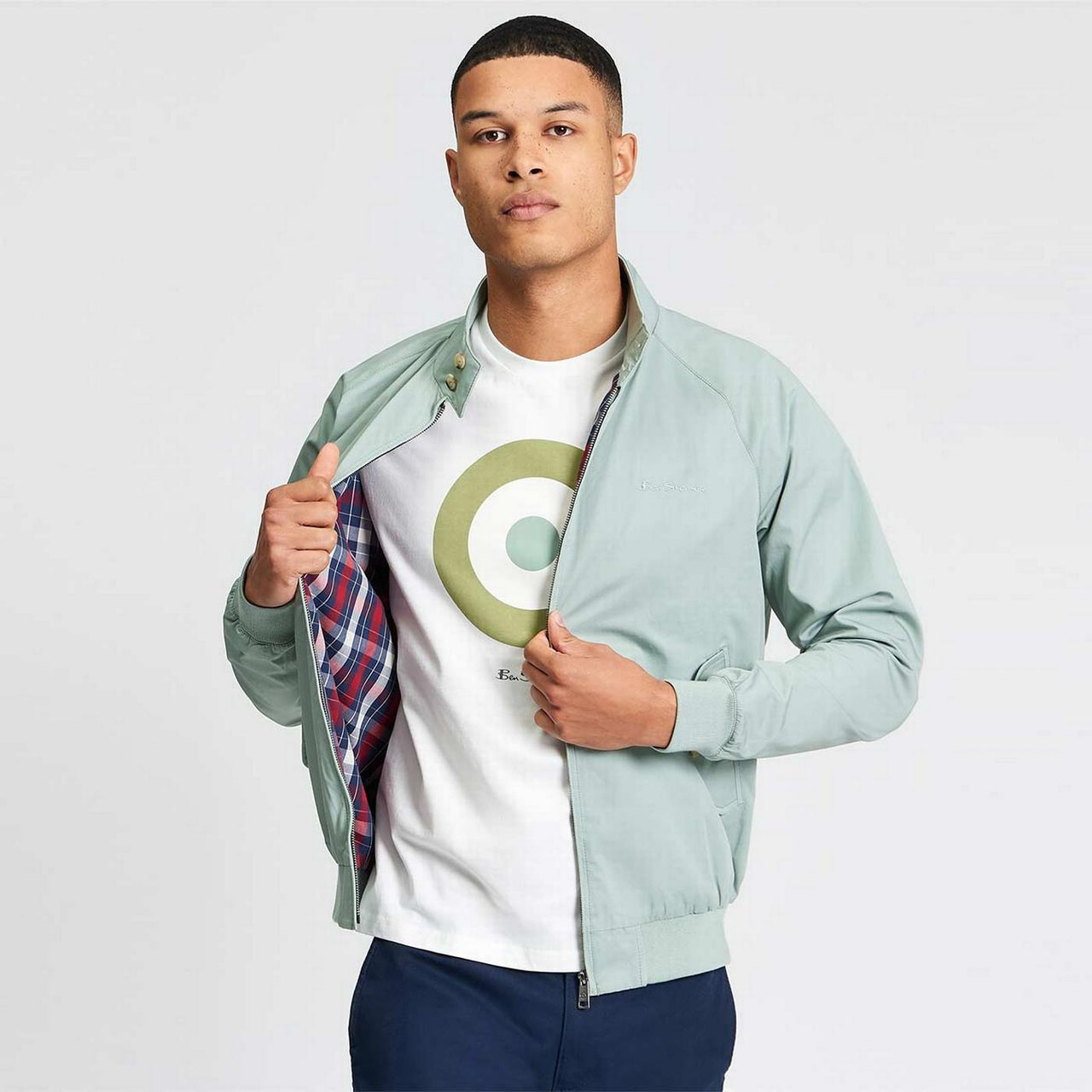 Ben Sherman Mod Harrington Jacket in Sage Green