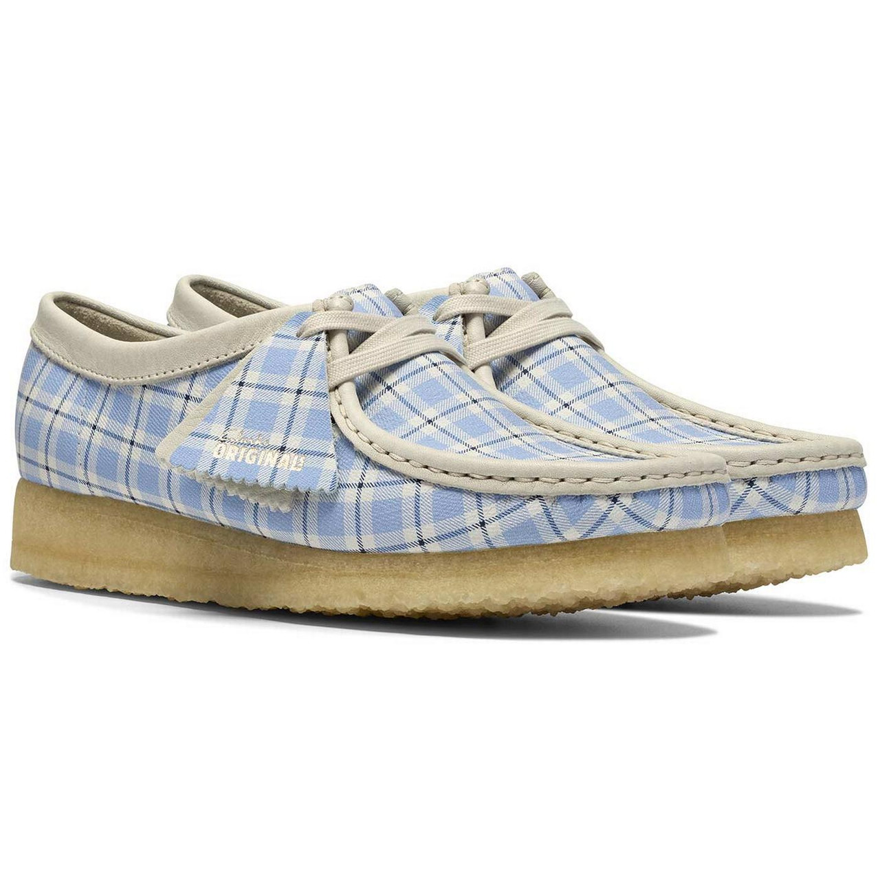 Clarks Originals Wallabee Women's Check Shoes Blue