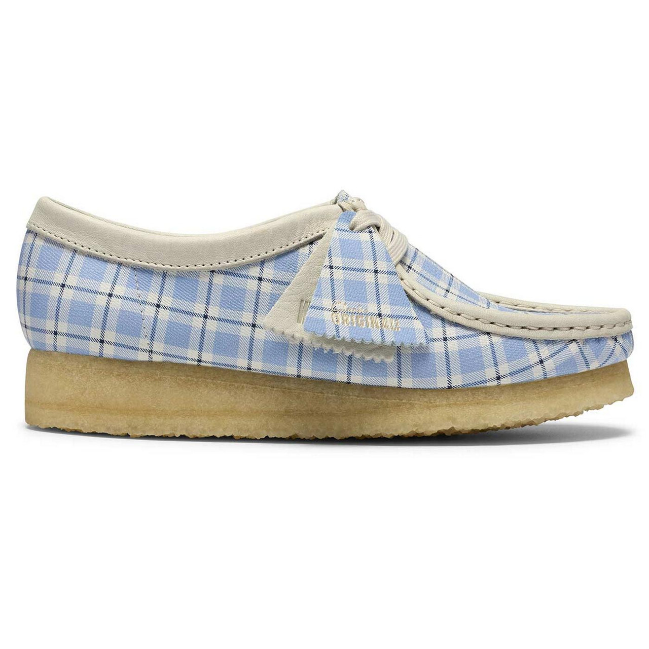 Clarks Originals Wallabee Women's Check Shoes Blue