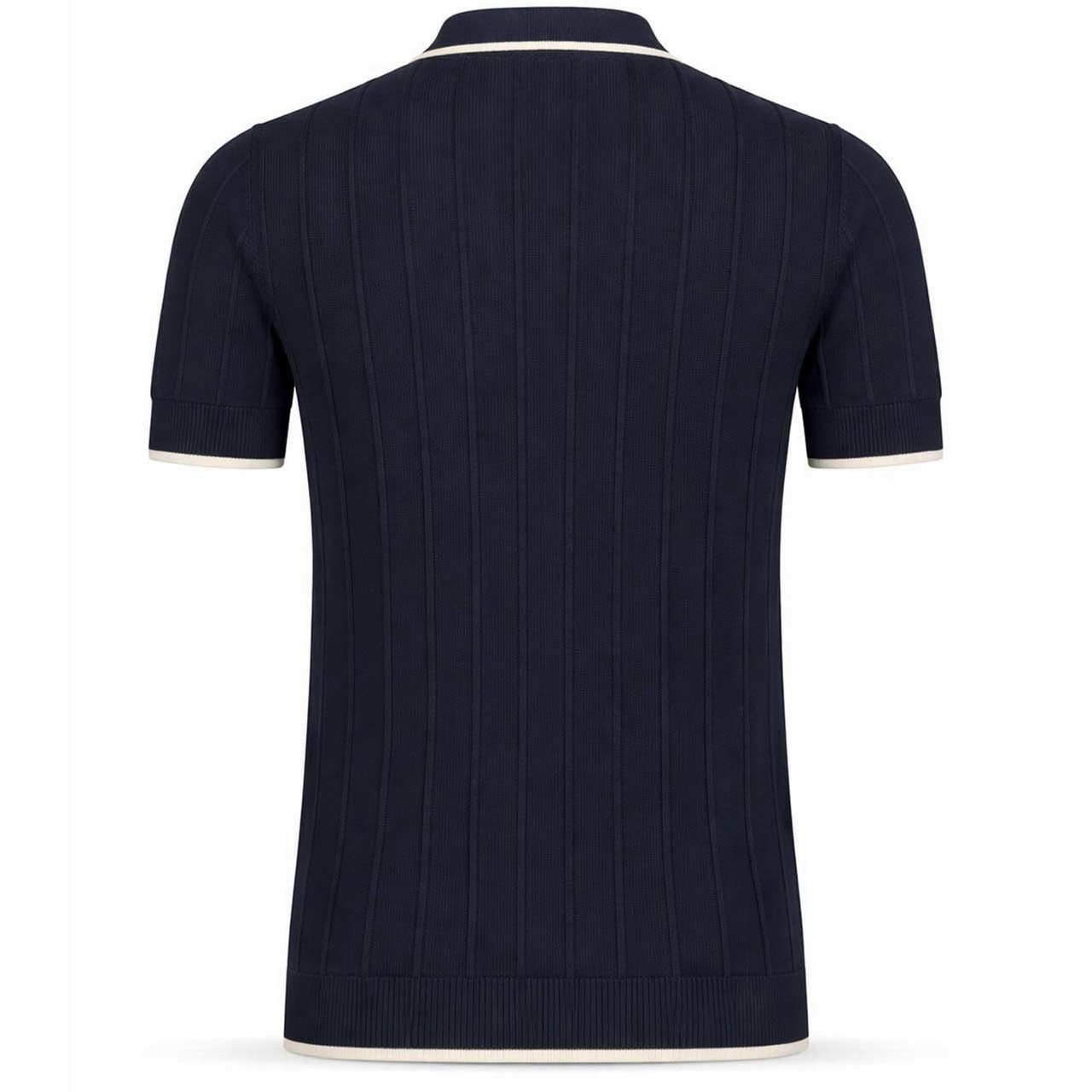 Lyle & Scott Tipped Pique Knitted Polo Shirt in Dark Navy