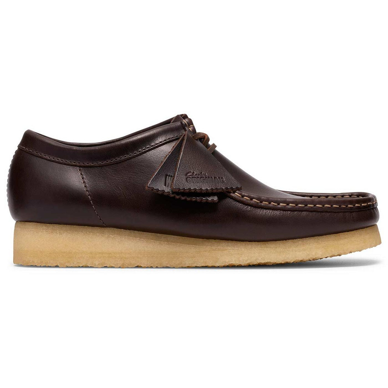 Clarks Originals ダークブラウン モカシン Clarks Originals Wallabee Leather Moccasin Shoes in Dark Brown