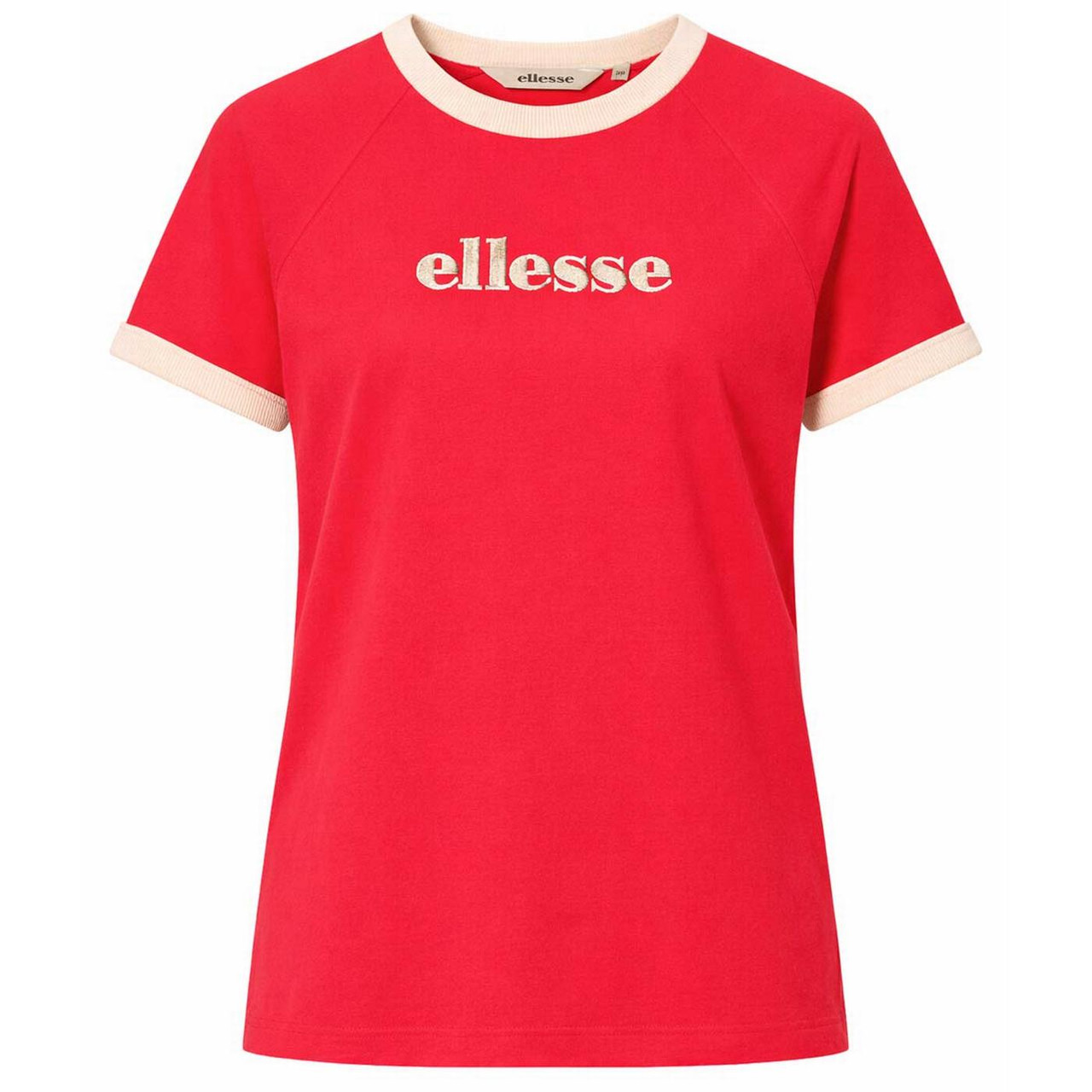 Ellesse Albenga Women's Logo Ringer Tee in Red