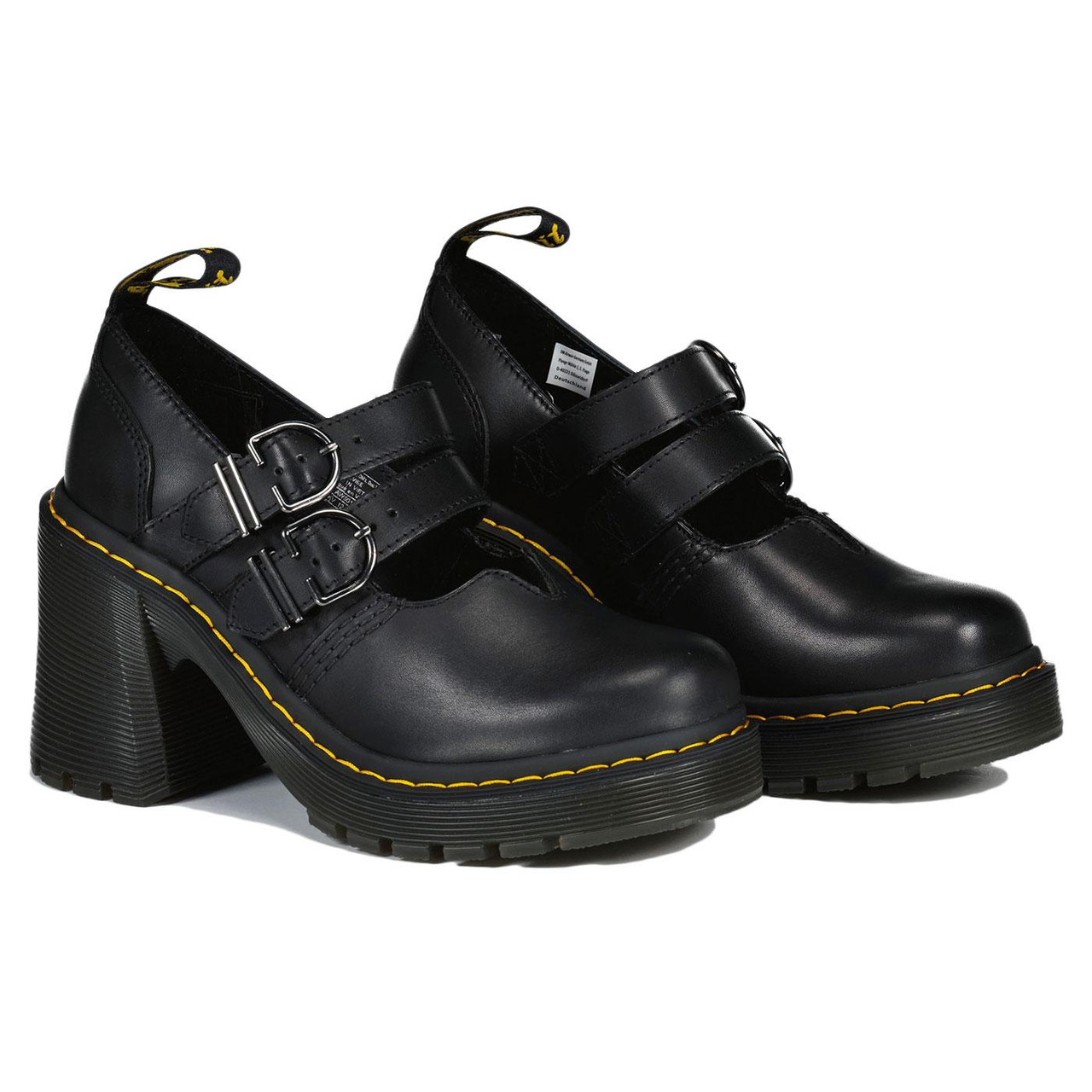 Dr Martens Eviee Retro 2 Strap Platform Heel 90s Mary Jane Shoes