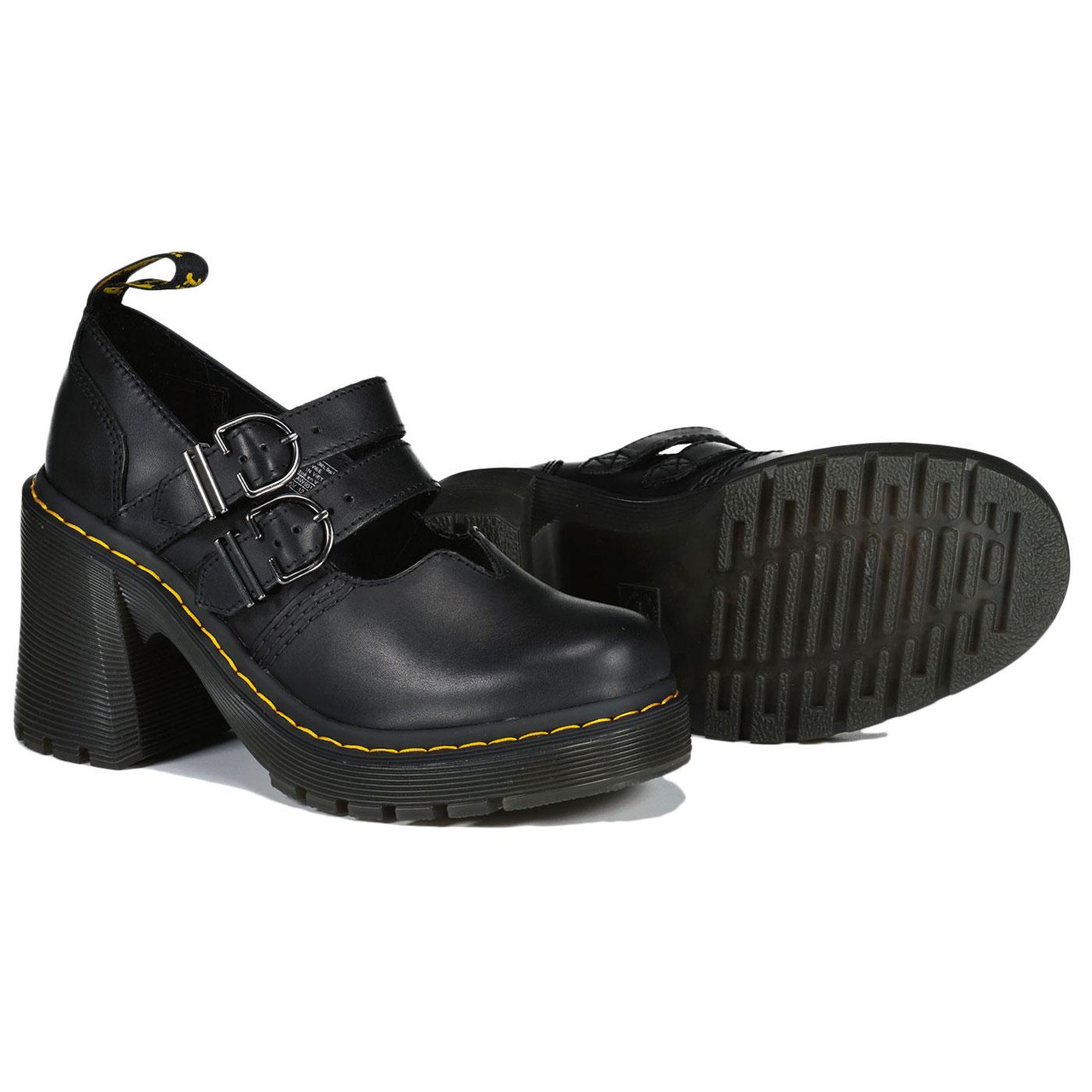 Dr Martens Eviee Retro 2 Strap Platform Heel 90s Mary Jane Shoes 