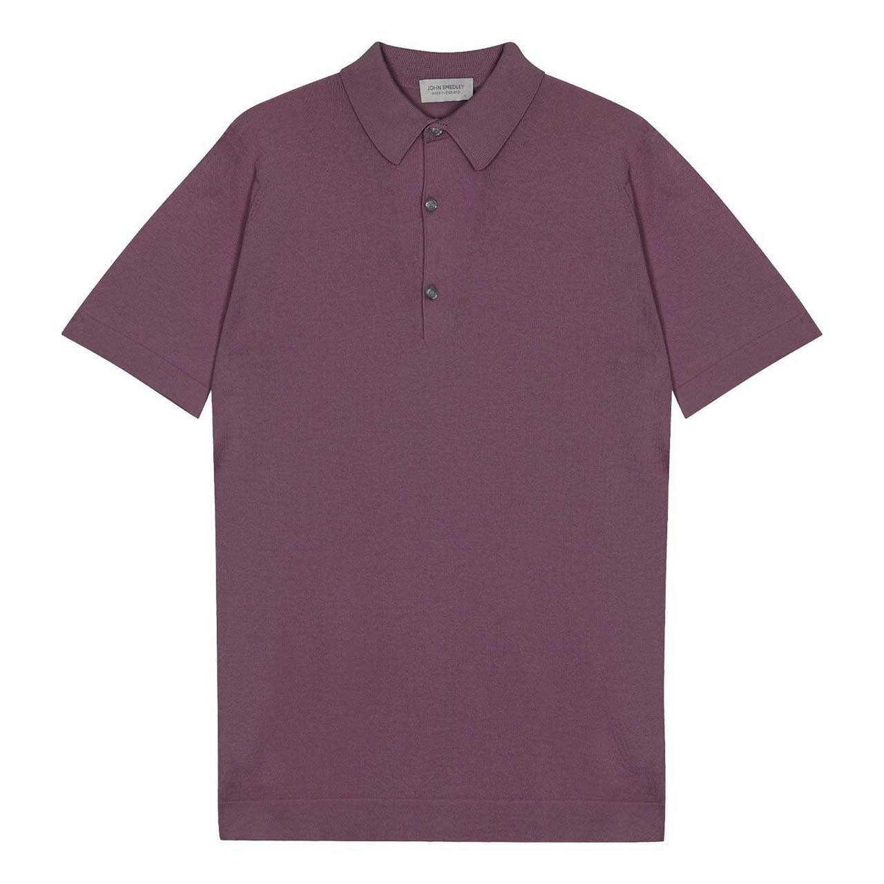 John Smedley Mycroft Luxury Knitted Mod Polo Shirt in Amaranth Purple
