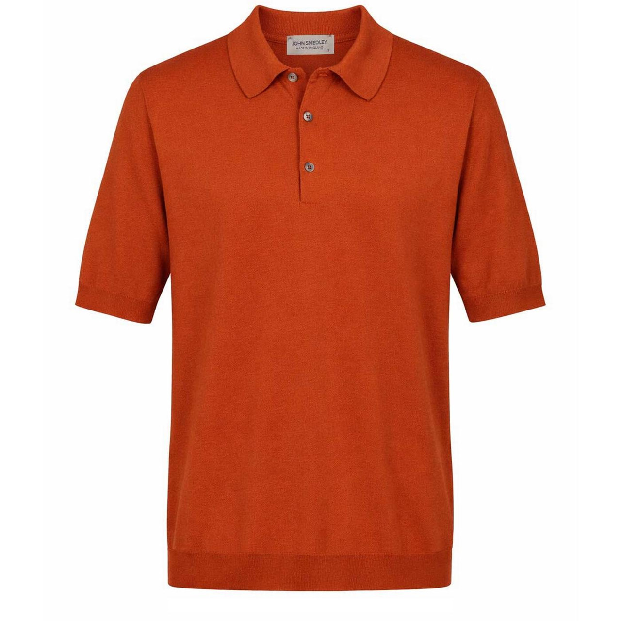 John Smedley Isis Sea Island Cotton Knitted Polo in Wyvern Red