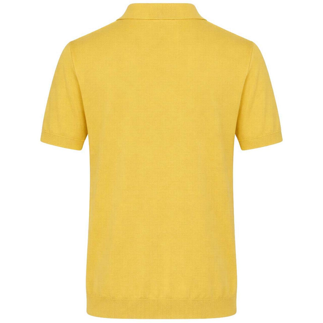 John Smedley Isis Sea Island Cotton Knitted Polo in Pollen Yellow