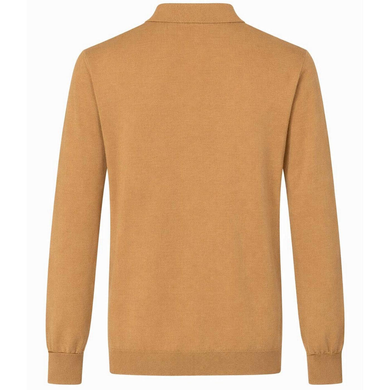 John Smedley Dorset Mod Knitted Polo Shirt in Dune