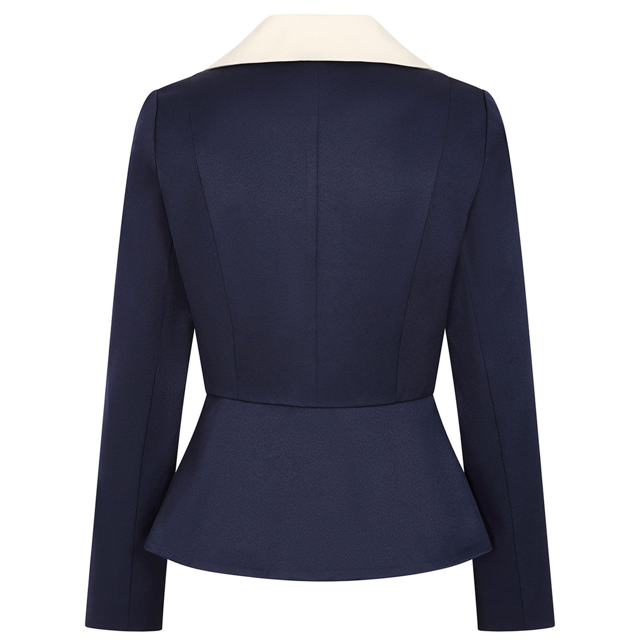 Banned Leonia 50s Tailored Peplum Jacket in Navy