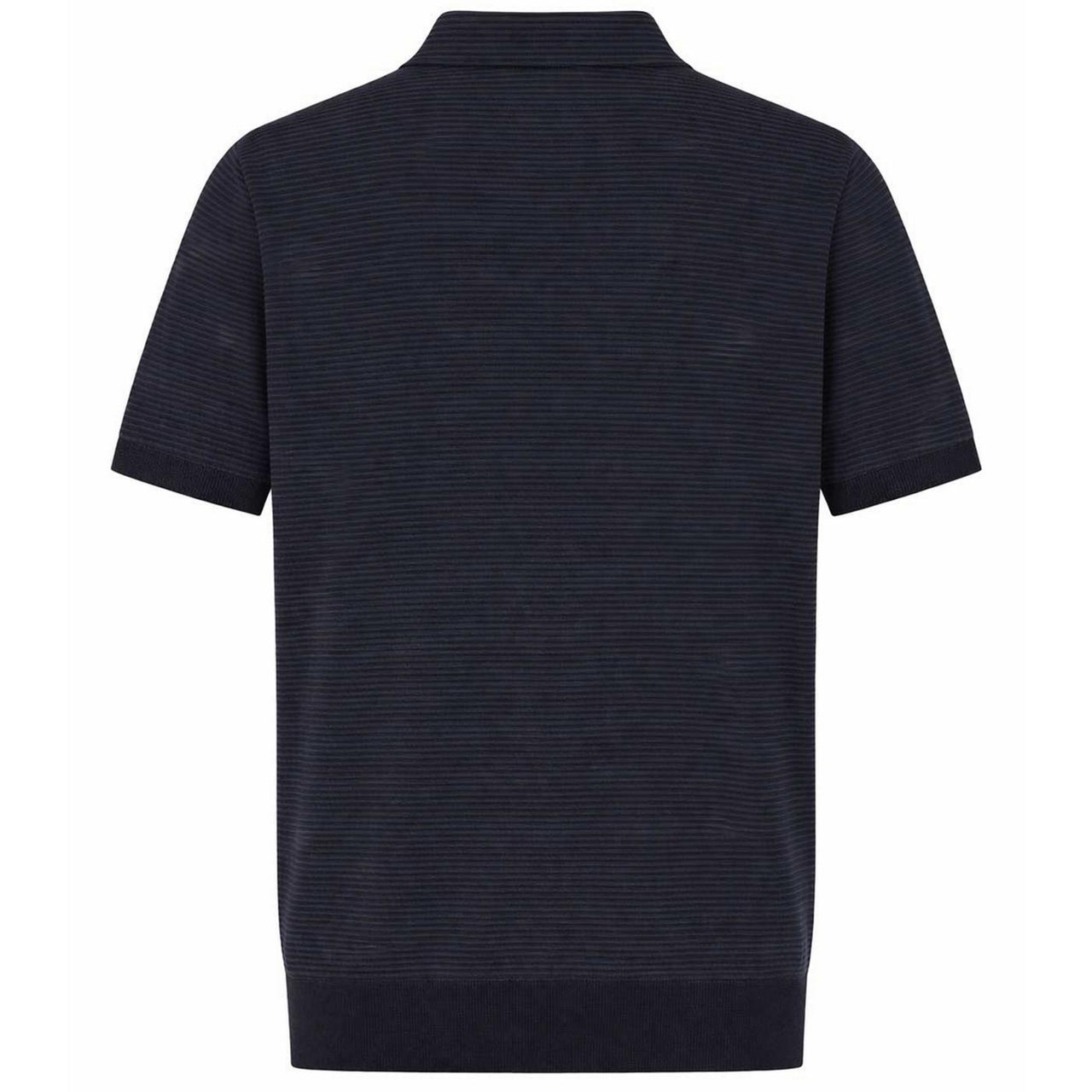 John Smedley Elvins Anglo Indian Gauze Knitted Polo Shirt Navy