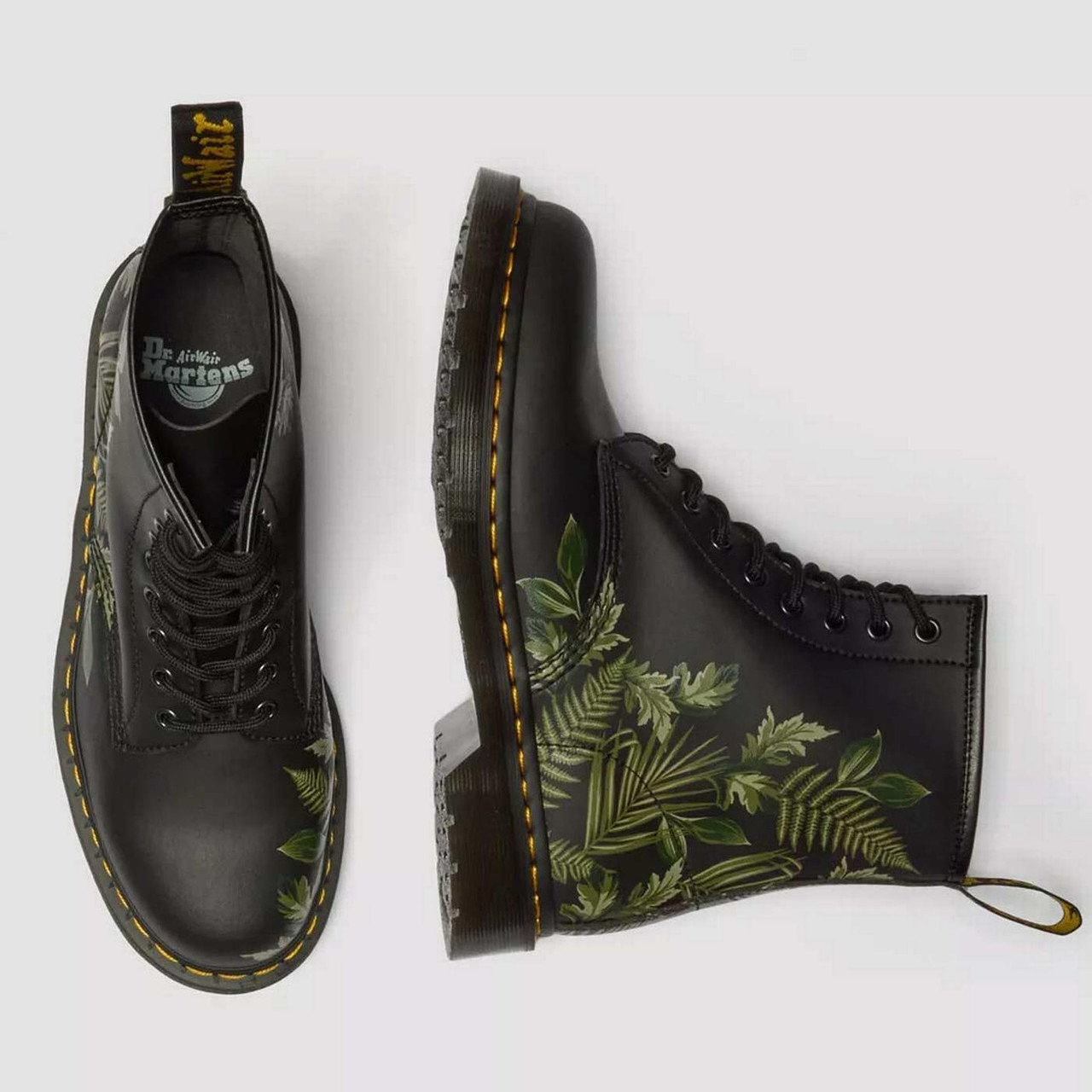Dr. Martens 1460 Evergreen Genix Nappa Leather Boots in Black/Green
