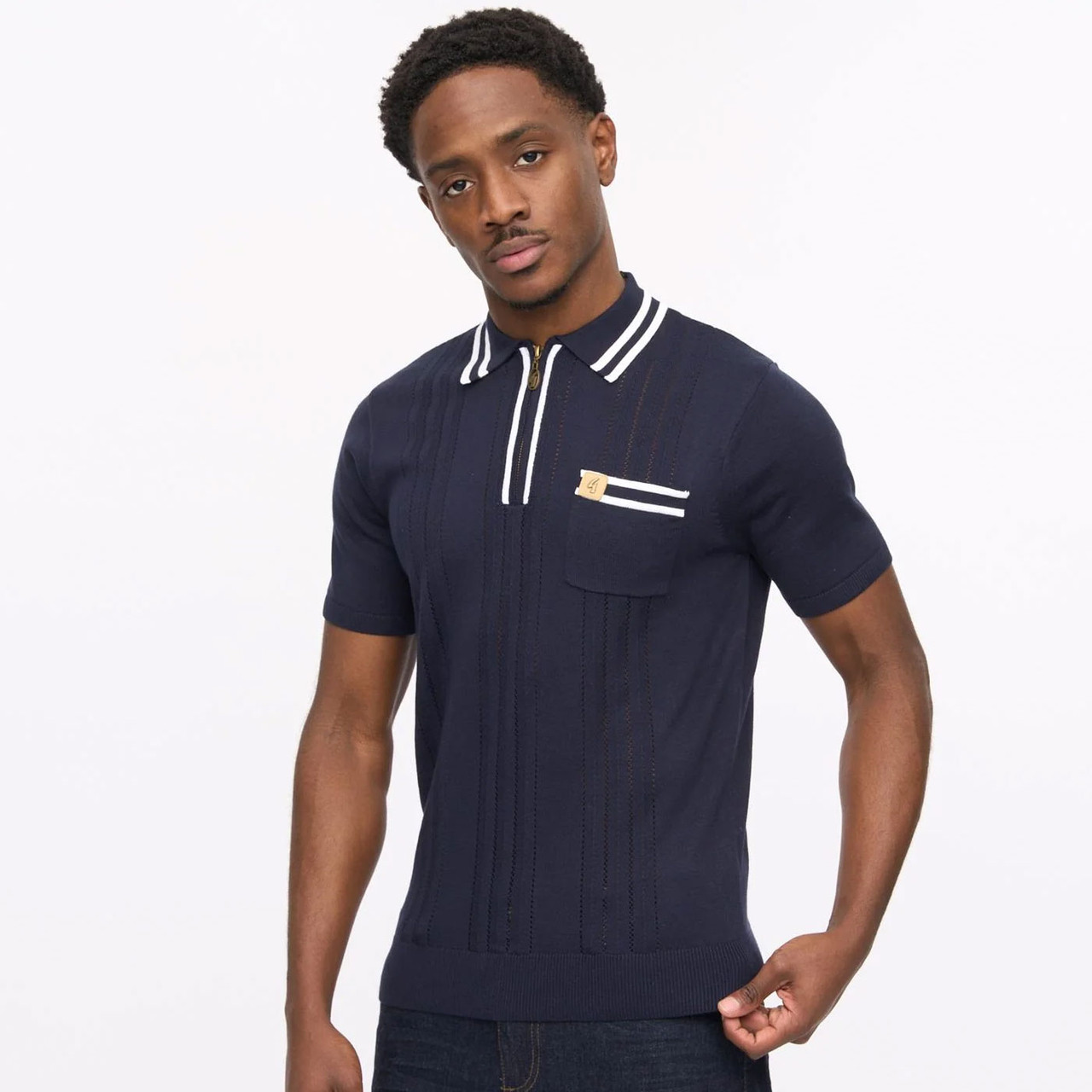 Gajess Kanon logo Polo Knit ネイビー 38 Kanon Logo Polo Knit | Gajess
