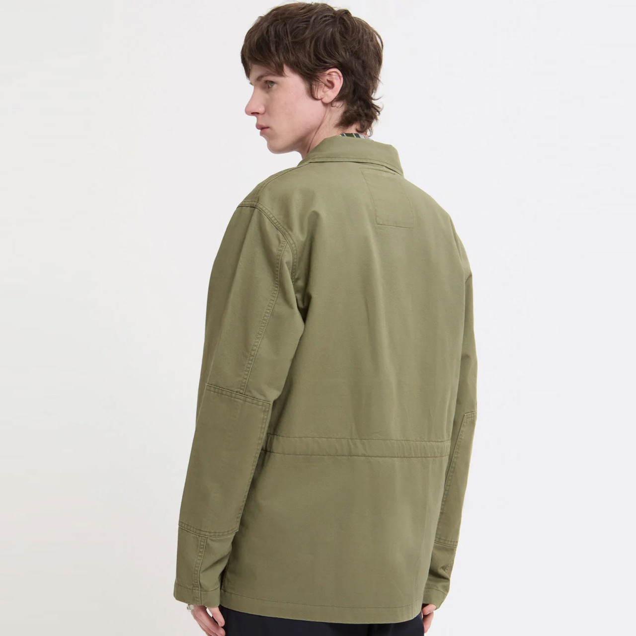 Baracuta Garment Washed Twill Retro Field Jacket in Lichen Green