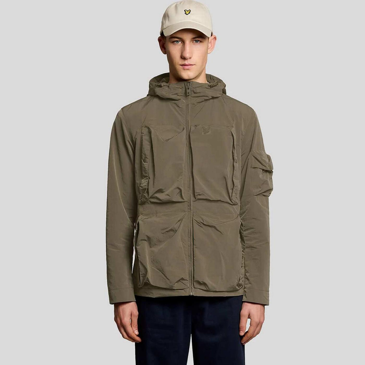 Lyle & Scott Lightweight Ripstop Windbreaker Jacket in Khaki