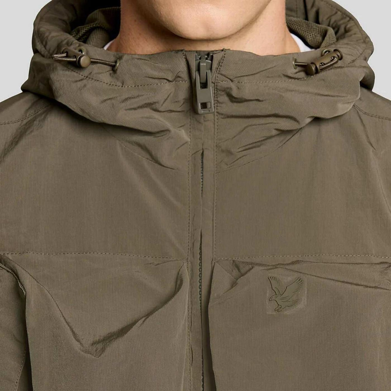 Lyle & Scott Lightweight Ripstop Windbreaker Jacket in Khaki