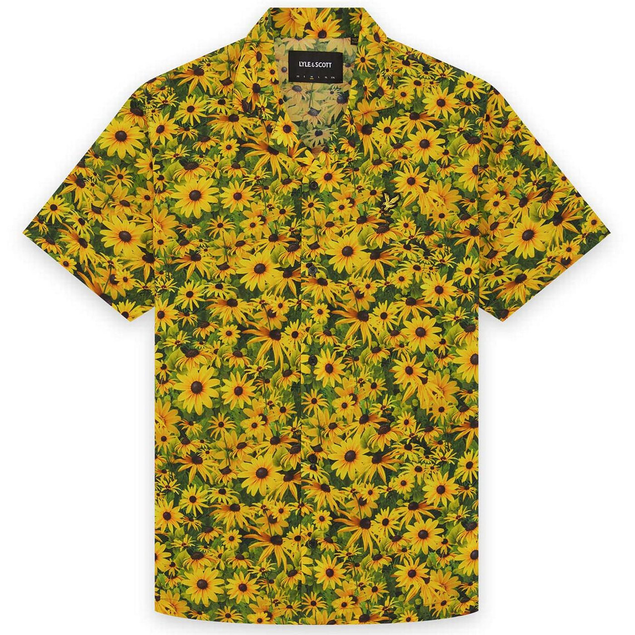 Lyle & Scott Men's Wild Garden Print Resort Shirt in Super Yellow
