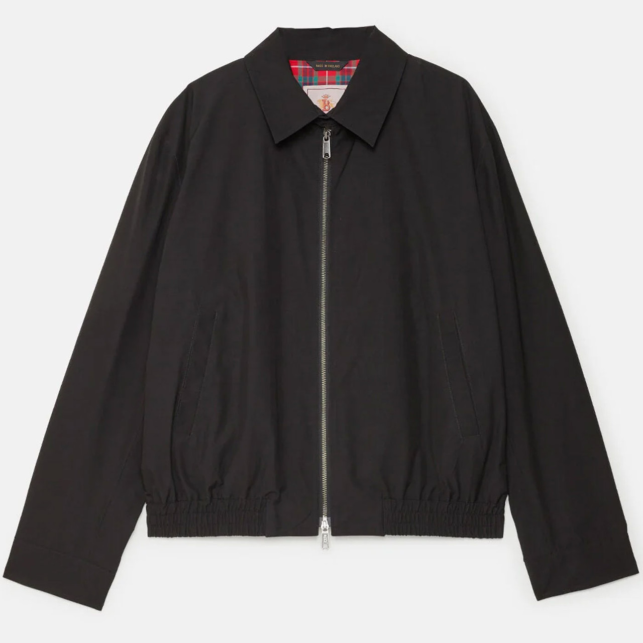 Baracuta G18 jacket detail showing shirt collar and clean hem