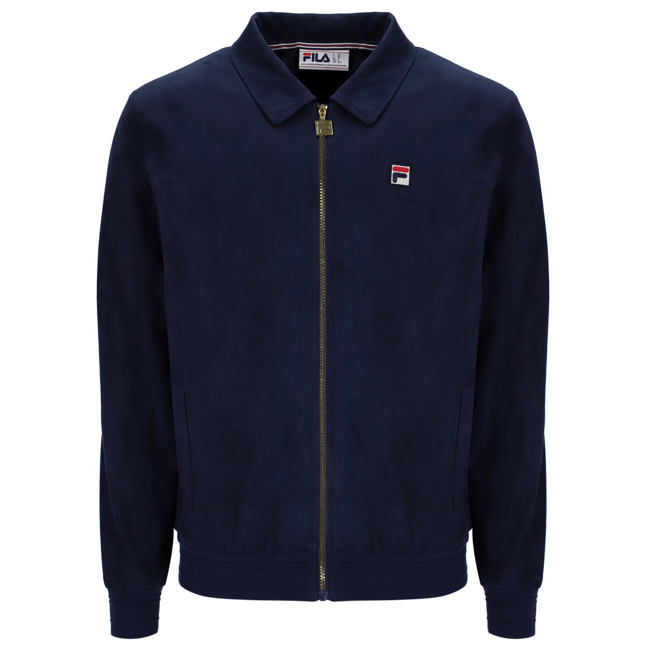 FILA ネイビー モコモロジャケット Fila Vintage Francesco Retro 70s Faux Suede Jacket in Navy