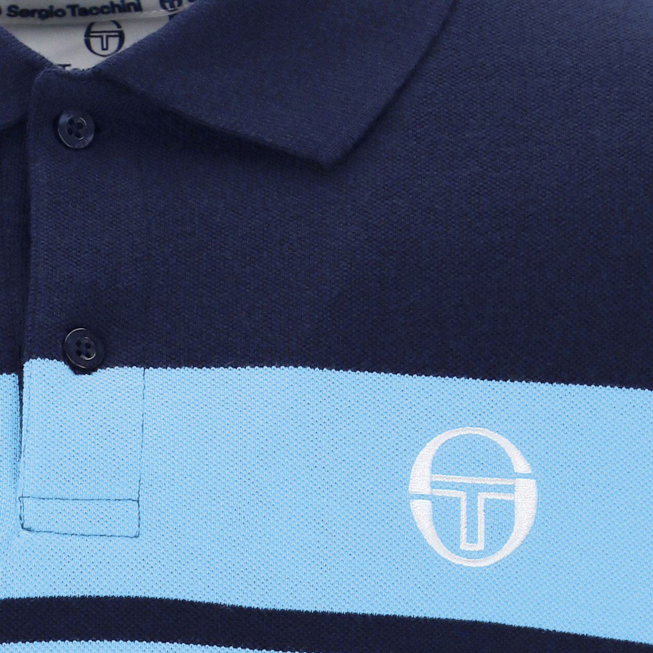 Sergio Tacchini Young Line Retro Mod Pique Polo in Navy/Blue