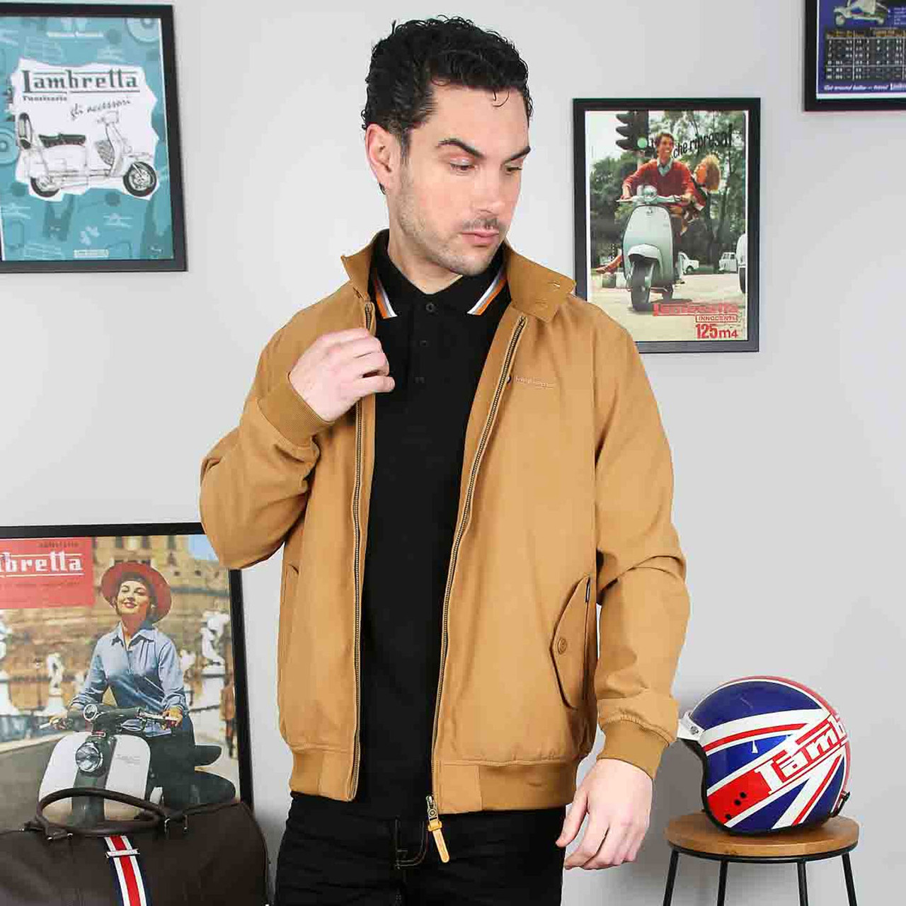 LVC 復刻 1960s Casuals Harrington Jacket Lambretta Shower Resistant Mod Harrington in Tobacco Brown