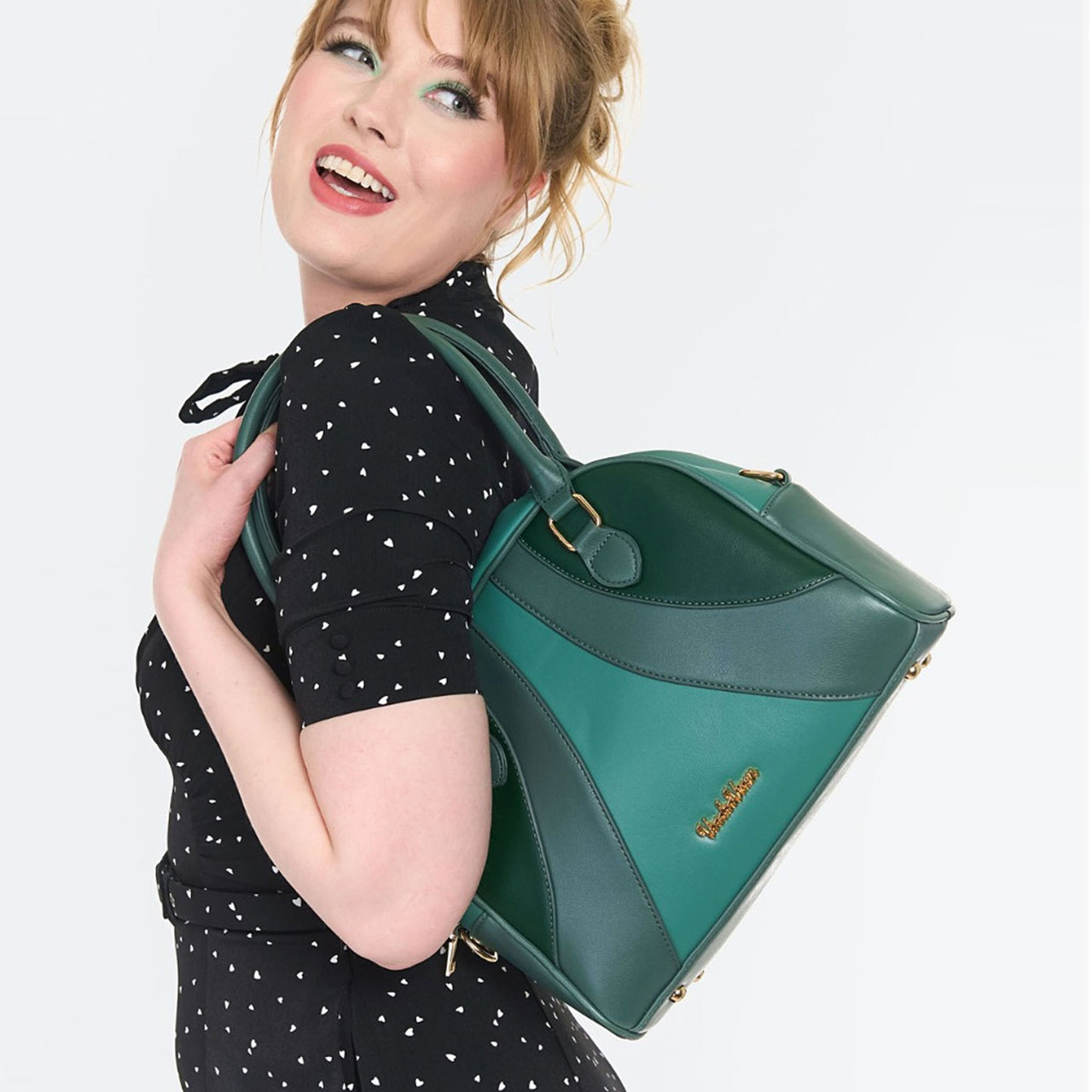 Voodoo Vixen Retro 60s Mod Bowling Bag in Green