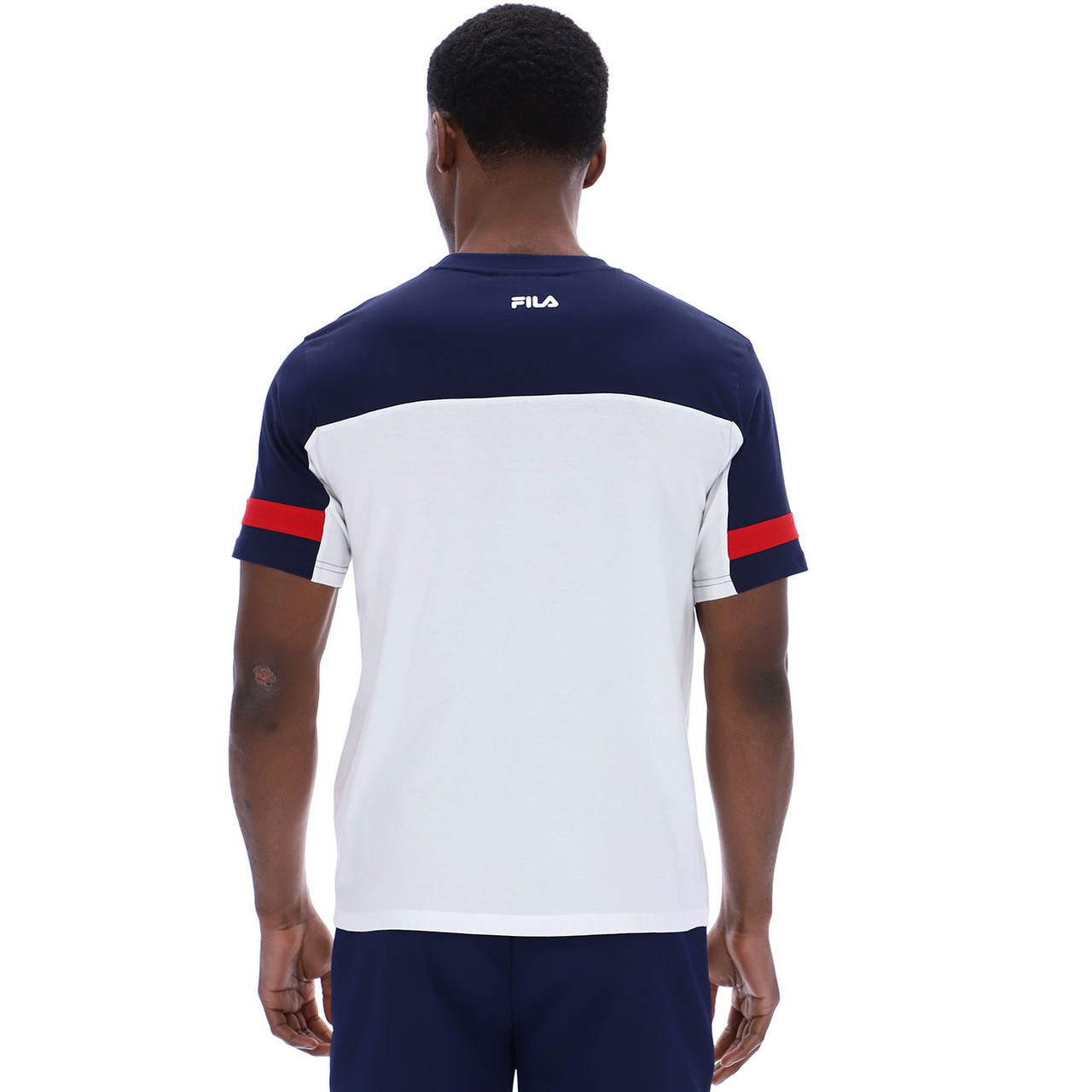 Fila Vintage Damon Archive Reissue 90s Vintage T-Shirt in White/Navy
