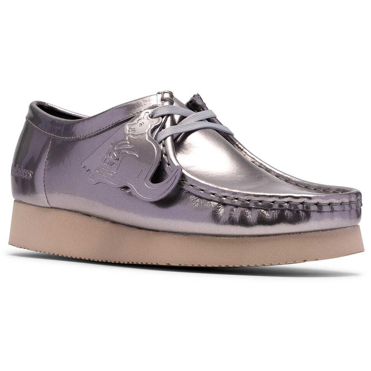 Clarks Originals Wallabee 2604 Silver Patent Shoes