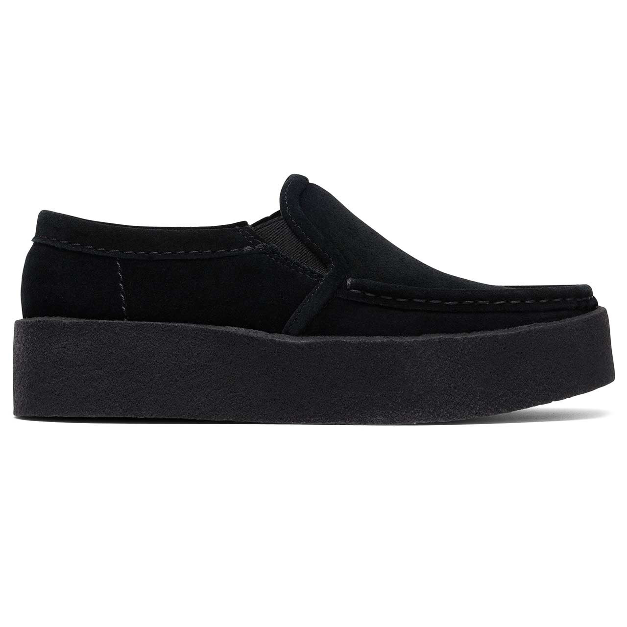 Clarks Originals Women's Walla Cup Suede Slip On Shoes in Black