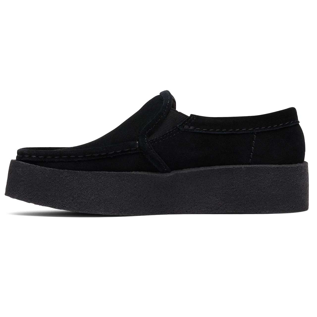Clarks Originals Women's Walla Cup Suede Slip On Shoes in Black