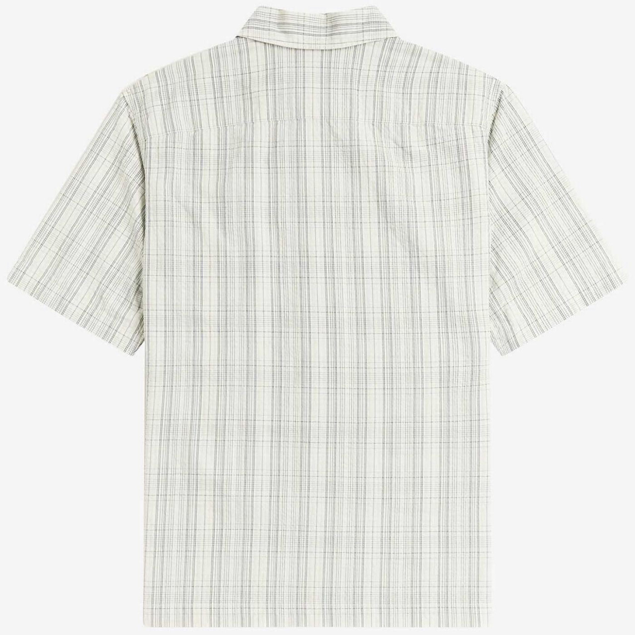 Perry Fred Perry Ivy League Mod Seersucker Check Short Sleeve Shirt in Ecru