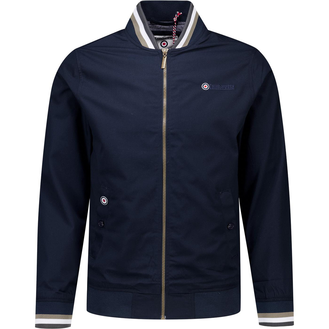 Lambretta Triple Tipped Retro Mod Monkey Jacket in Dark Navy
