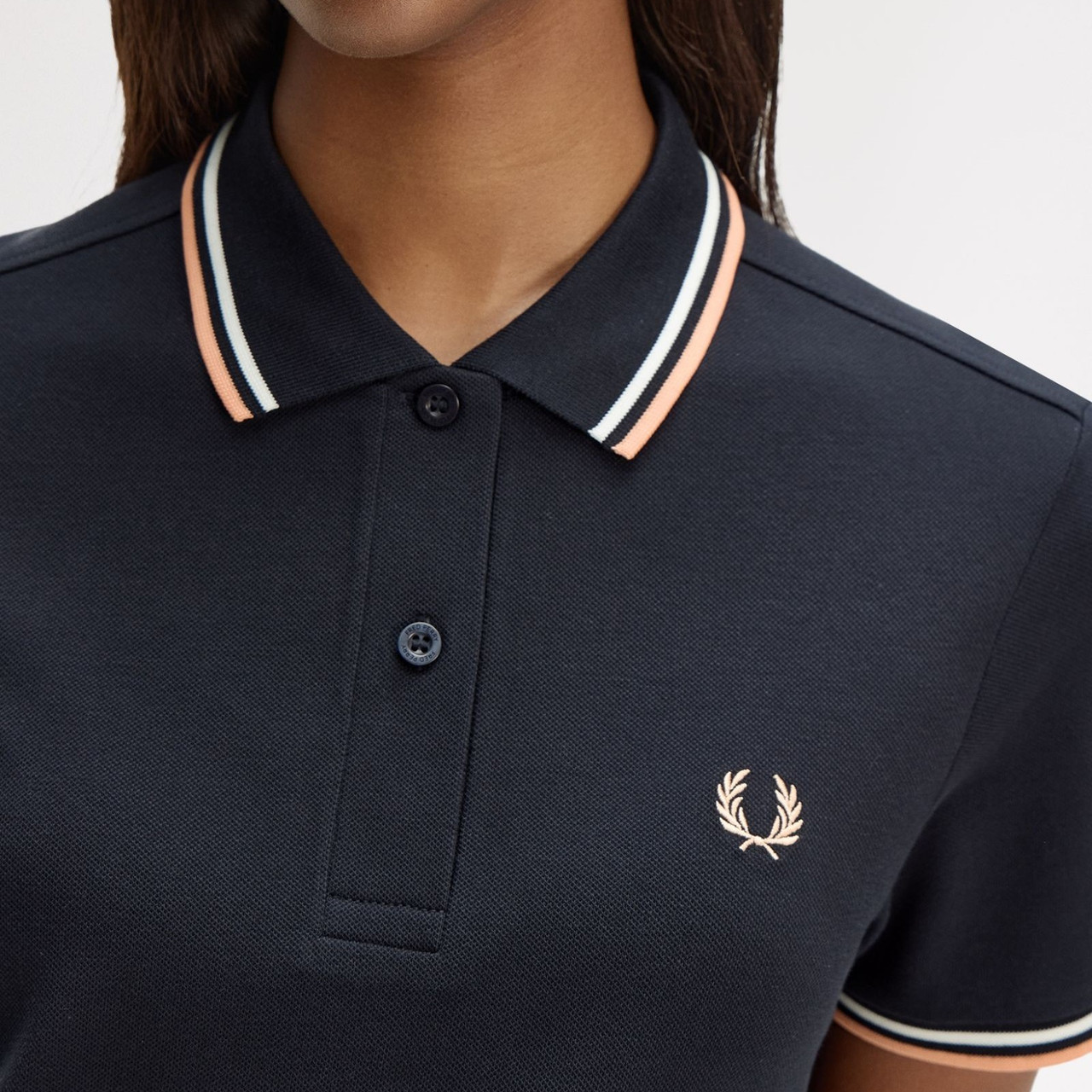 Fred Perry D3600 Twin Tipped Mod Tennis Dress in Navy/White/Peach