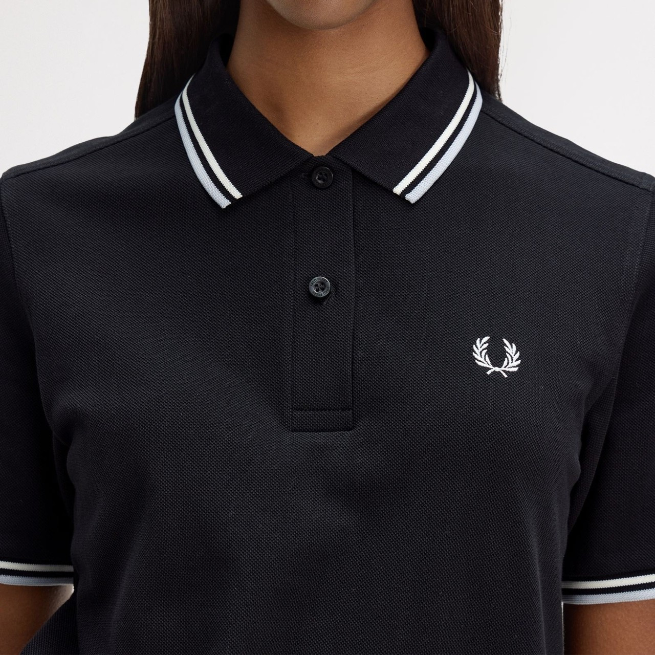 Fred Perry G3600 Women's Twin Tipped Polo in Black/White/Blue