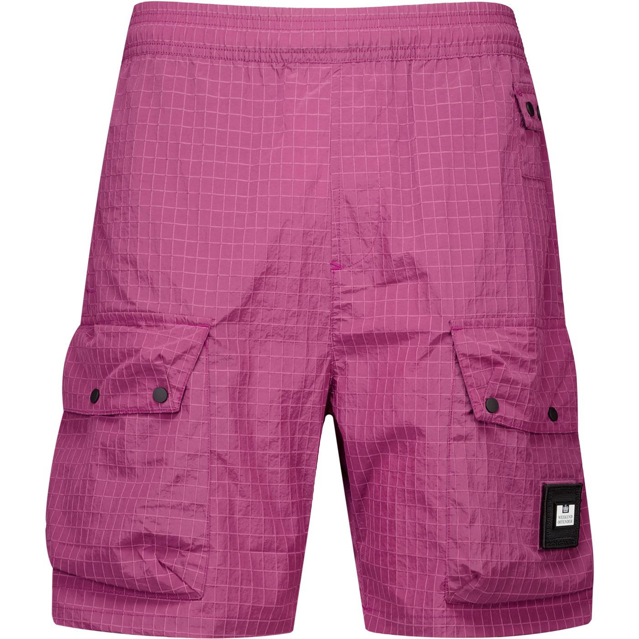 Weekend Offender Zemmouri Ripstop Retro Cargo Shorts in Kirsch Red